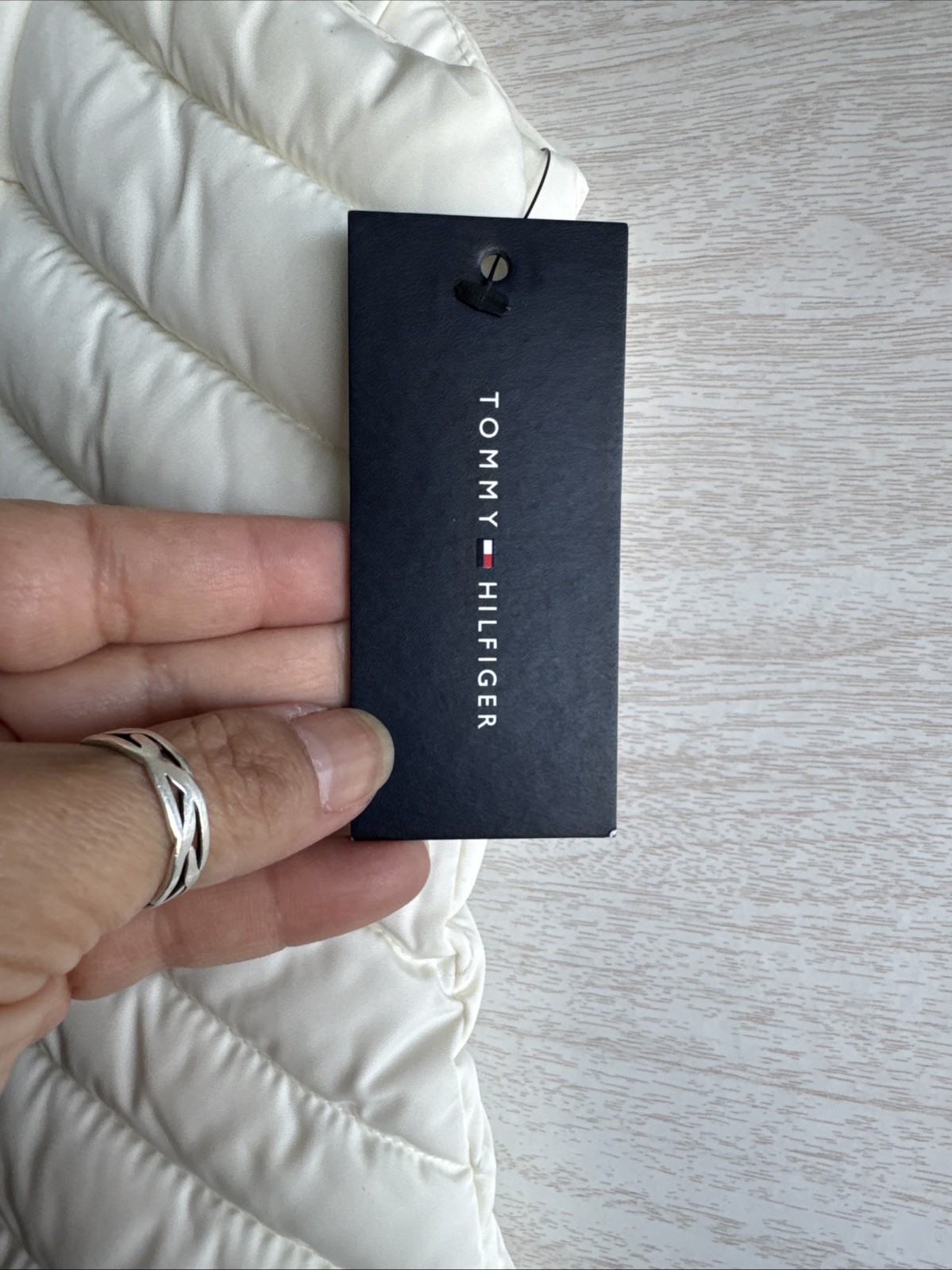 NWT Tommy Hilfiger women's Ivy Cream  Quilted puffer vest Zip Pockets size S thumbnail 3