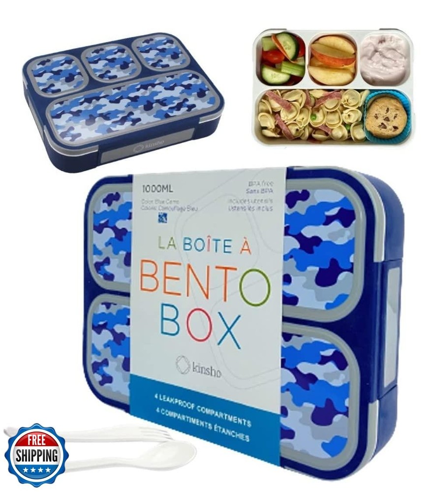 Kids & Adults Leakproof Bento Lunch Box by Kinsho - Durable for School & Work