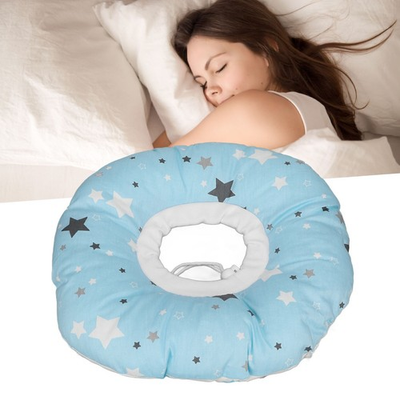 #ad Ear Hole Piercing Pillow Light Blue Star Pattern Pressure Ear Sore Relief Pillow $11.94