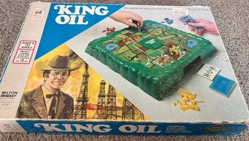 Vintage 1974 Milton Bradley King Oil Board Game w/ Box & Instructions