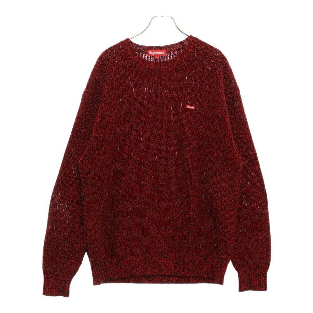 Pull tricoté côtelé mélangé logo petite boîte Supreme taille L 21Aw Fo081