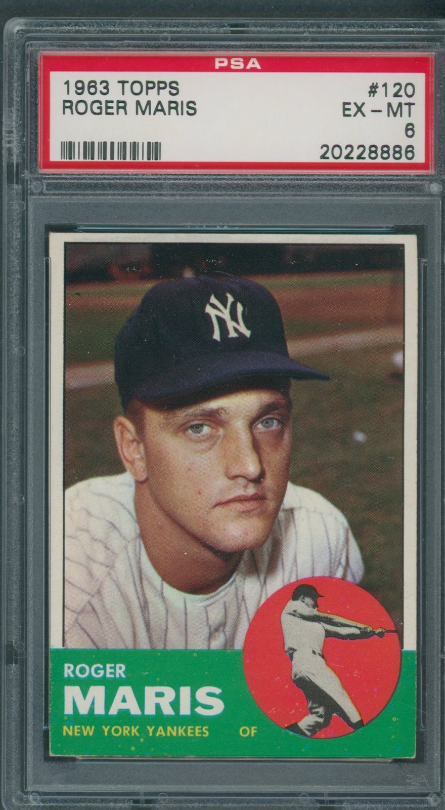 1963 Topps #120 Roger Maris PSA EX-MT 6 *8886