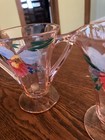 Hand Painted Cream and Sugar Pink Depression Glass Vintage Serving Dishes 4” — photo 5