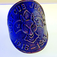 Vintage Woggle Wolf Club Jubilee 50 Years Yubilee Boys Scouts 1966