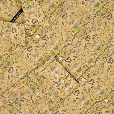 #ad Northern Isles Shirt Mens XL Yellow Bird Floral Print Long Sleeve Button Up $24.99