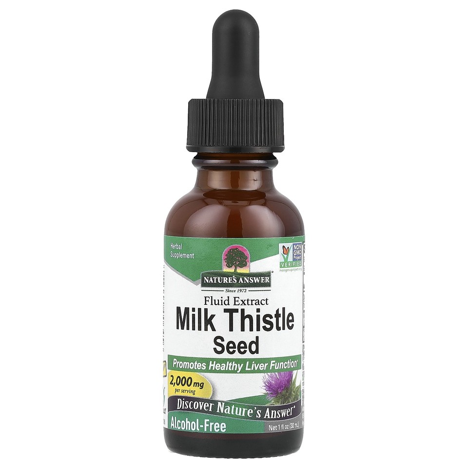 Milk Thistle Seed, Fluid Extract, Alcohol-Free, 2,000 mg, 1 fl oz (30 ml)