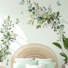 Plant Wall Decals, Removable Fresh Plants Wall Stickers Green Hanging Leaves ...