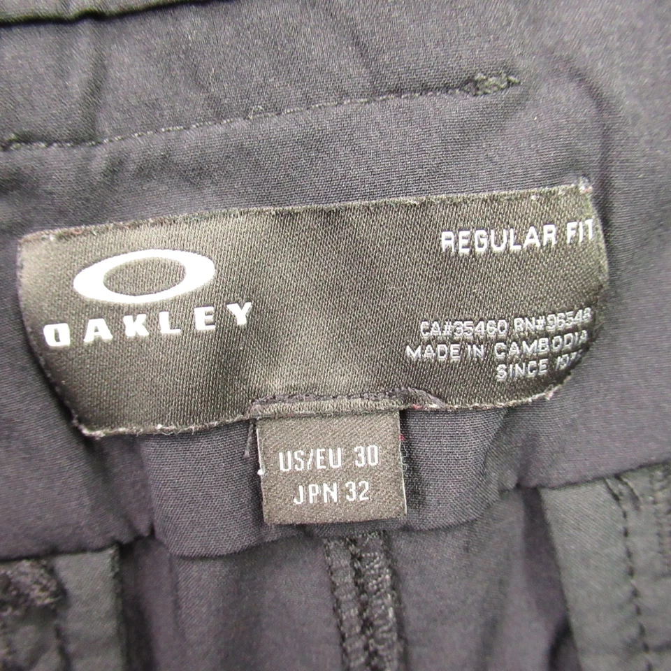 Pantalones Cortos Oakley Para Hombre 30 Bolsillos Ligeros Botón Exterior Chino Negro Foto 3 de 4
