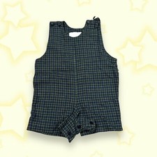 vintage plaid baby overalls