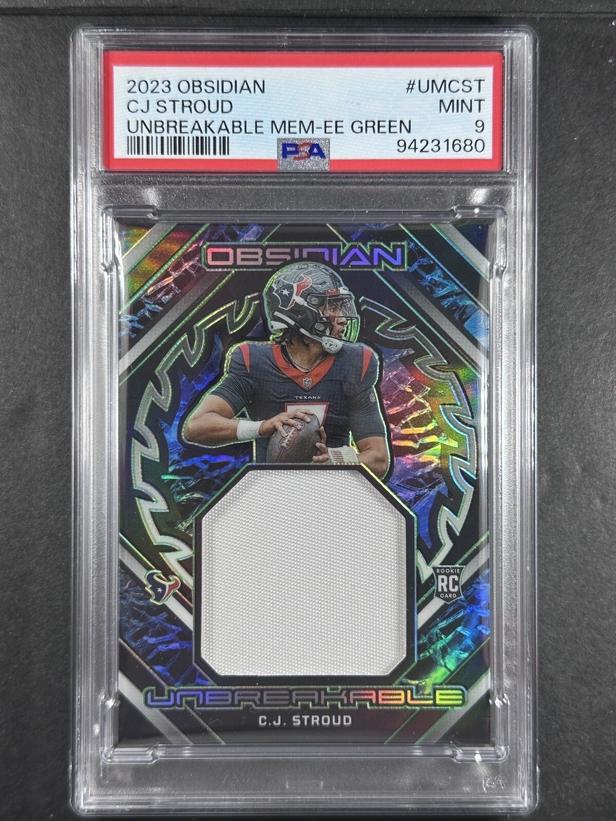 2023 Panini Obsidian C.J. Stroud Unbreakable Green Etch /25 RC PSA 9 🔥🔥🔥🔥