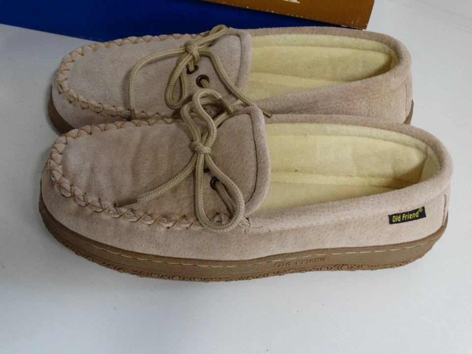 Old Friend Hombre Castaño Vellón Tela Mocasín Zapatilla 8 M Foto 2 de 4