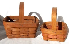 Longaberger LOT of 2 Vintage 1989 small market and 1991 small square EUC