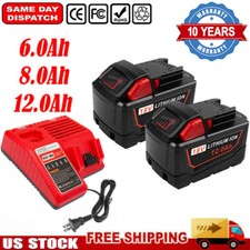 Battery For Milwaukee for M18 18V 12.0AH Extended Lithium 48-11-1880 or Charger