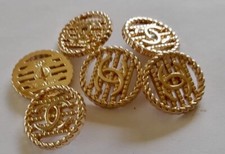 Chanel Knopf 6er Set Gr&ouml;&szlig;e 23 mm rund, gold, Metall
