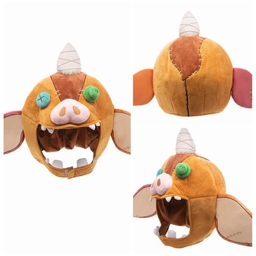Bokoblin pig plush Cosplay Hat Halloween Cosplay Pig Cap Headgear Mask Costume - Picture 2 of 13