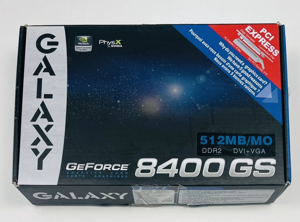 PhysX by NVIDIA 512mb/mo DDR2 DVI+VGA GEFORCE Graphics Card 8400 GS OPEN BOX - Image 4 of 4