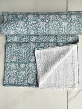 indian hand Block Cotton king Size kantha Bedspread Bed Cover Quilt throw Gudri
