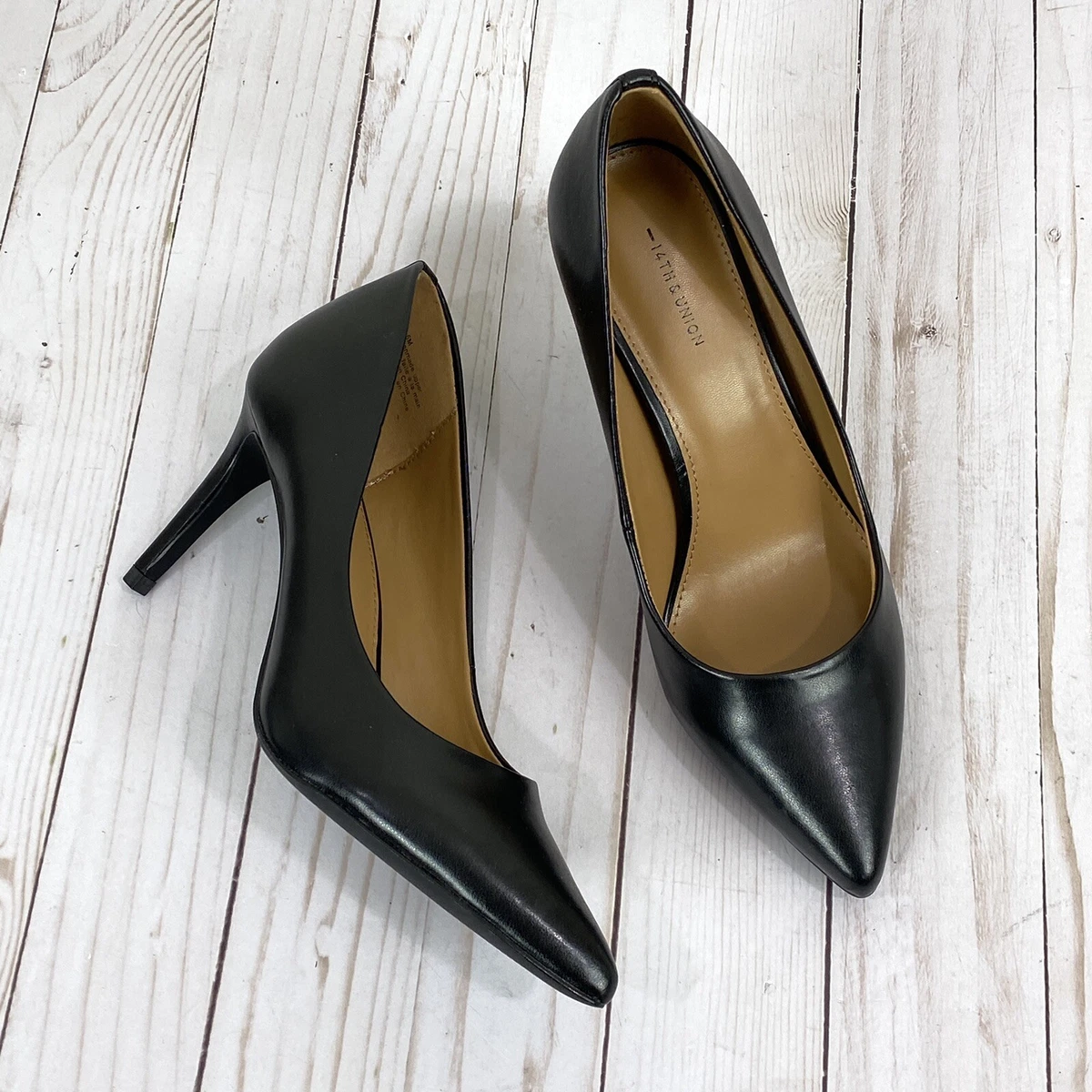 14th Union Maty Pointy Black Pumps Heels Size 6 New