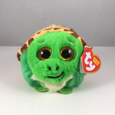 Ty Beanie Ball Cruiser La Tortue | Peluche 10 Cm | Yeux Dorés Pailletés | Collection Ty