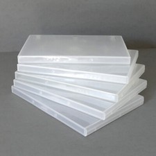 5 FIVE CLEAR Single DVD Cases Standard 14mm Transparent Sleeve Clips LOT NEW