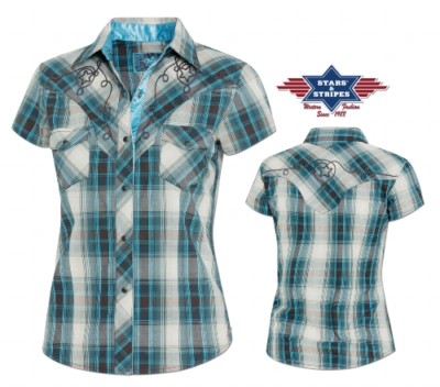 Chemise Western Femme Stars & Stripes 100% Coton Rouge - Taille Regular - Neuf Avec étiquettes