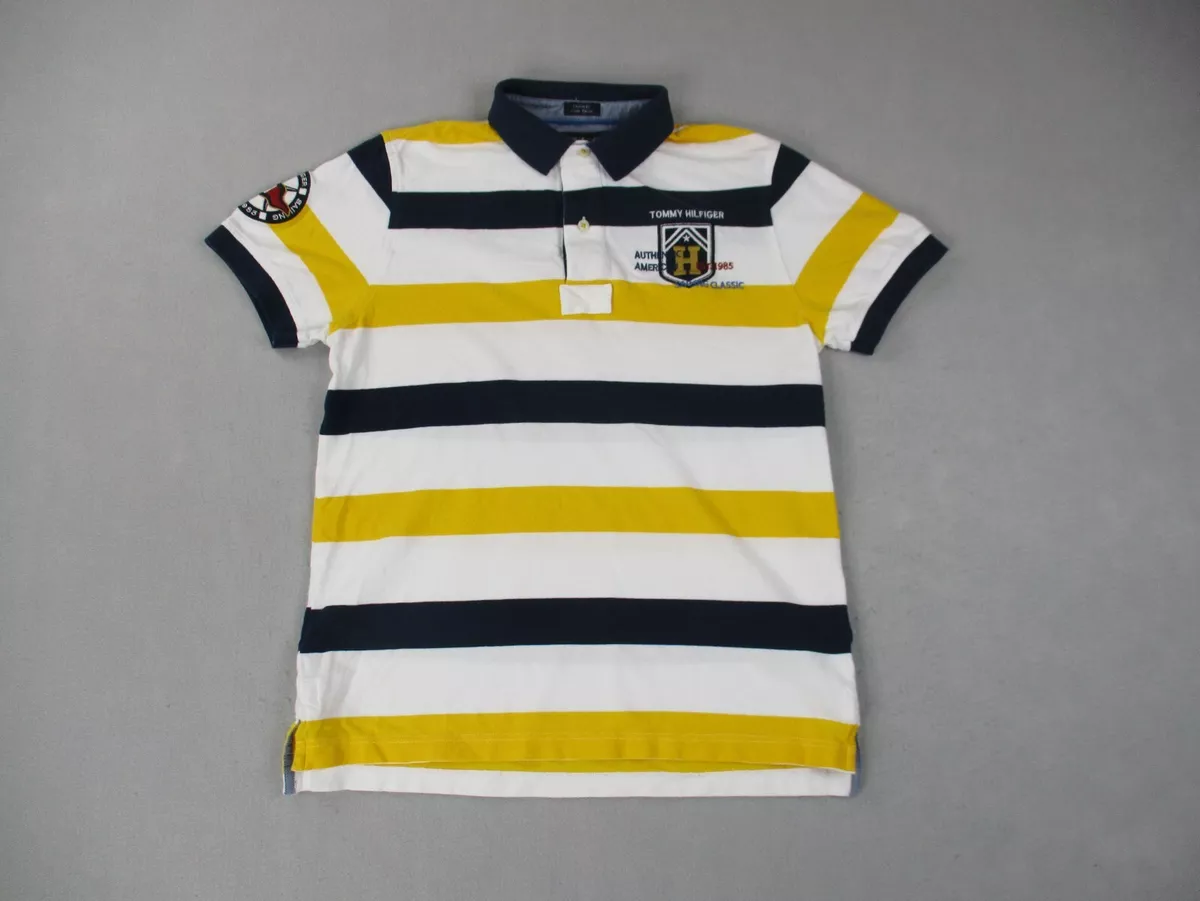 Boys Blue Medium Flag Sailing Shirt White Tommy Rugby | Yellow eBay Polo Hilfiger Youth