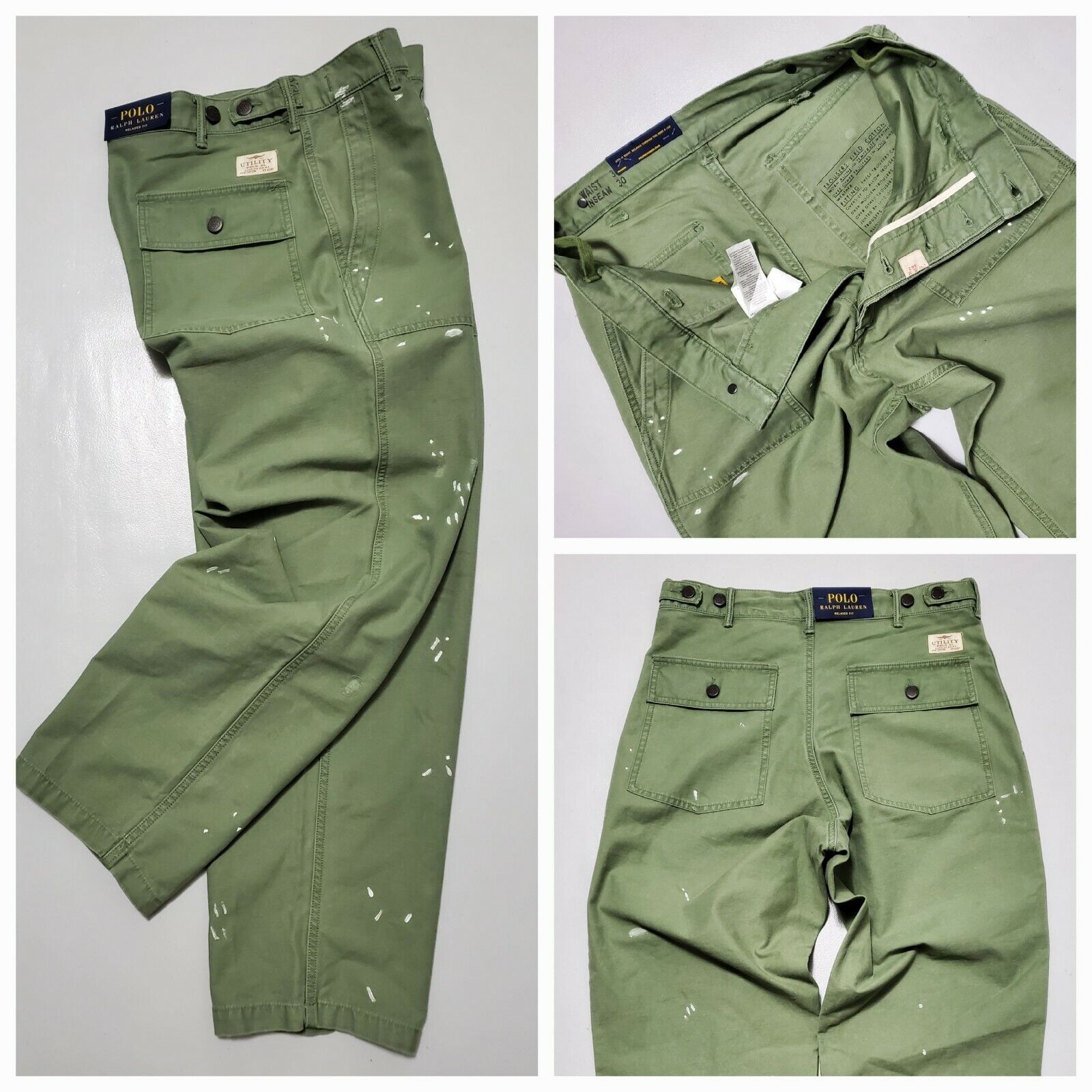 POLO RALPH LAUREN MENS RELAXED FIT SURPLUS MILITARY OLIVE GREEN PANT:NWT