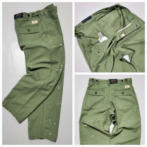 POLO RALPH LAUREN  MENS RELAXED FIT SURPLUS MILITARY OLIVE GREEN PANT:NWT - Picture 1 of 9