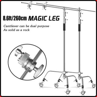 2pcs 260cm Licht Reflektor Stativ C Stand mit Verlängerungsarm für Aputure Godox
