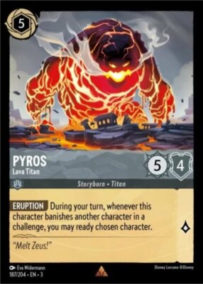 1x Pyros - Lava Titan - 187/204 - Rare - Cold Foil NM-Mint Disney