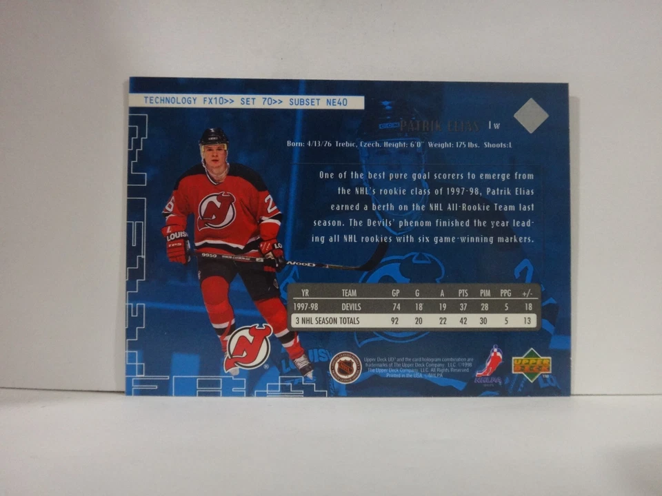 1998-99 Upper Deck UD3 Patrik Elias #70 - Image 2 of 2