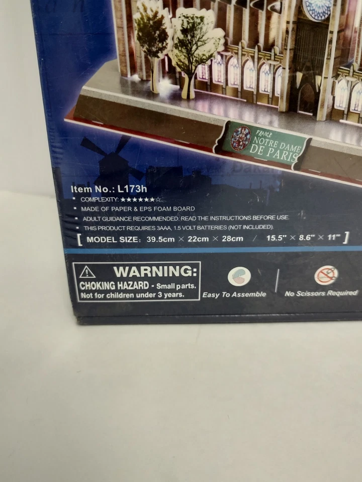 CubicFun 3D Puzzle LED Light Notre Dame de Paris 149 pcs Sealed - Image 3 of 4