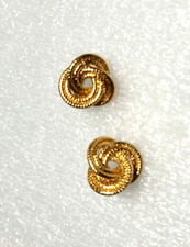 Gold tone knot stud earrings