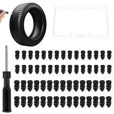 60Pcs Tire Repair Rubber Nail with Screwdriver, Tire Plug Repair Kit, User-Frien