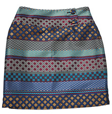 NEW Anthropologie MAEVE Audra 4 Jacquard Skirt Mixed Jewel Tone Pencil Geometric