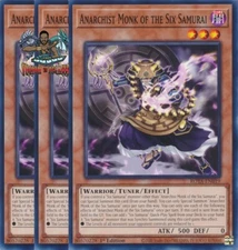 Yugioh! 3x Anarchist Monk of the Six Samurai ROTA-EN019 Common 1st Ed NM