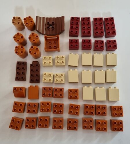 Lego duplo bricks pieces minifigure figure bulk lot Beige Tan Brown Dark Red - Picture 1 of 3