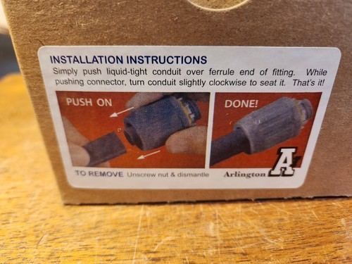 NEW IN BOX 5 Arlington NMLT10 1" Straight non-metalic Liquid Tight connectors - Picture 5 of 5
