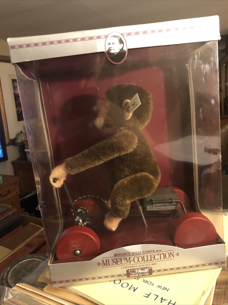 Vintage Steiff Teddy Bear Monkey Scooter Bike Limited Edition 4000
