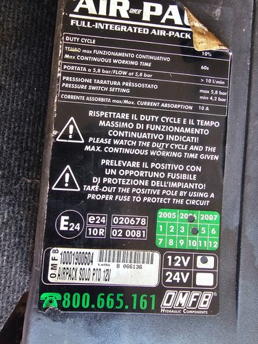Airpack 12V PTO Only 10001900604 Tested Fully Working +All wire connections