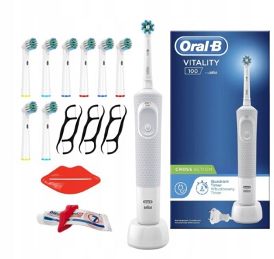 NEU Oral B Elektrische Zahnbürste Vitality 100 CrossAction mit 5 Aufsätzen