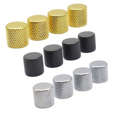 2/3/4 Pcs Metal guitar knobs Flat Top Knurled Knobs for Strat Tele Guitar Bass
