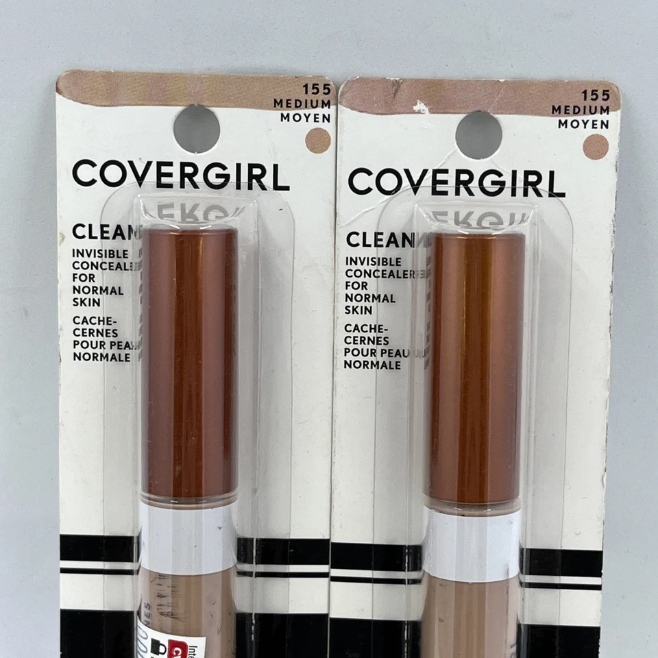 Covergirl Clean Invisible Concealer Color 155 Medium New Carded Retired HTF 2 PK - Image 2 of 4
