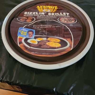 Nordic Ware Sizzlin Skillet 13'' Vtg Nonstick Plate Microwave Brown Sear Grill