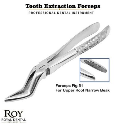 Tooth Extraction Forceps Fig. 51A for Upper Roots Extracting Forceps Pliers Lab