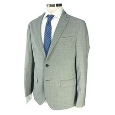 Banana Republic Sport Coat Mens 40S Slim Fit Gray Micro Houndstooth TINY FLAW