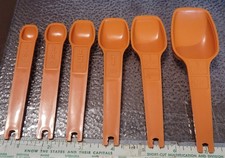 Vintage Tupperware Harvest Orange Measuring Spoons 1266-1272 No 1270 - 6 Pcs