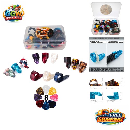 Versatile Thumb Finger Picks for Guitar, Banjo & Mandolin with Free Picks Set