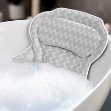 Bath Pillow Bathtub Support Neck Head Back Non-Slip Suction Cups Machine Wash