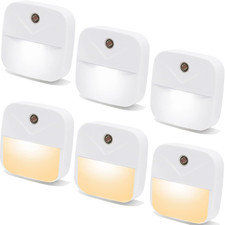 6 Pack Night Light Plug In, LED Nightlights Smart Dusk to Dawn Sensor, Plug into